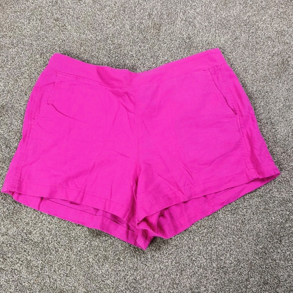 GAP Pink Linen Blend Pull On Shorts Elastic Waist Summer Beach XL